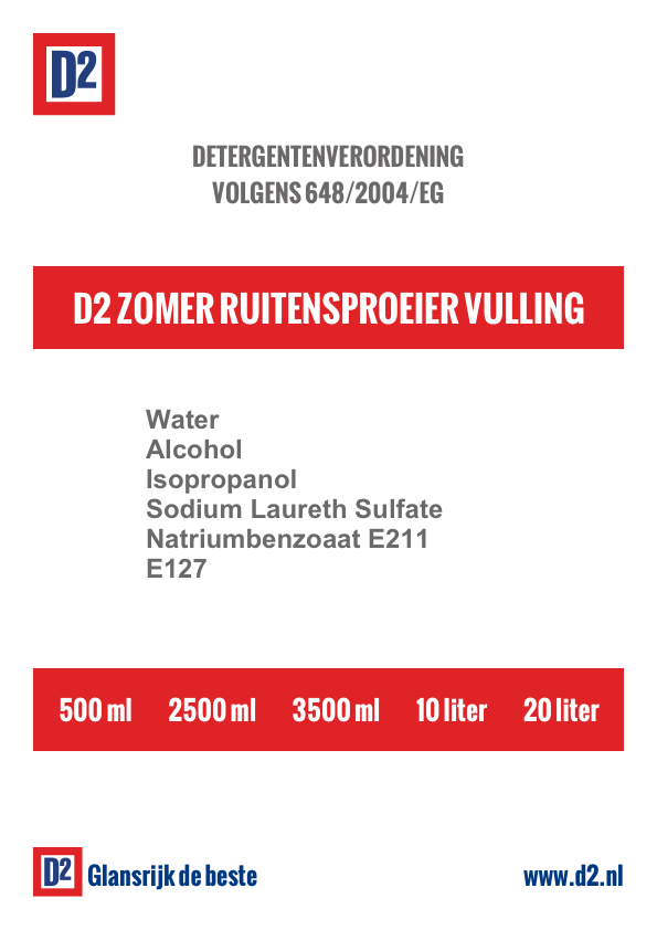 Detergent - Zomer ruitensproeier vulling